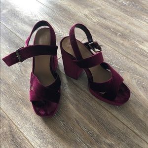 Chunky Velvet Heels
